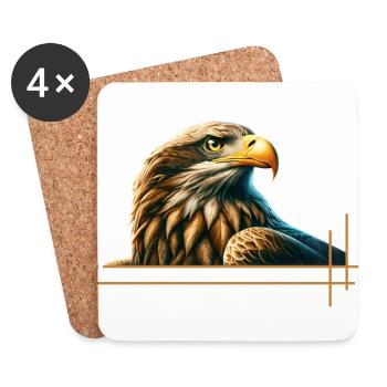 Majestic sea eagle - Coasters (set of 4) - white - Front