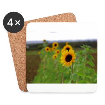 Sonnenblume - Untersetzer (4er-Set) - Weiß - Vorne