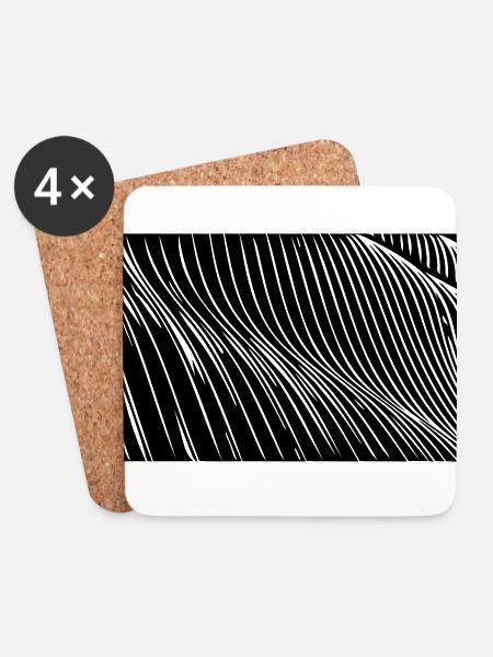 Zebra Wellen Linien - Untersetzer (4er-Set) - Weiß