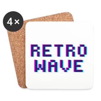 Retro Wave Vintage Funky Style Digital Disco - Coasters (set of 4) - white - Front