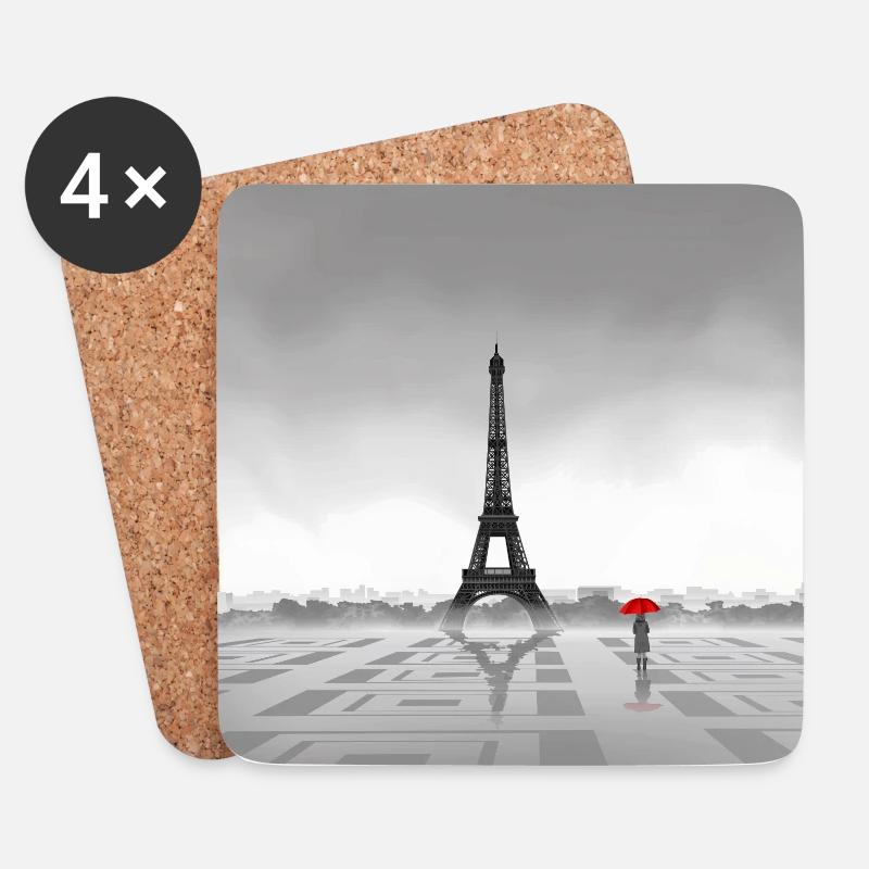 Paris - Untersetzer (4er-Set) - Weiß