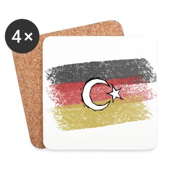 Germany-Turkey flag - Coasters (set of 4) - white - Front