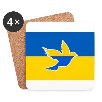 Ukraine friedenstaube - Untersetzer (4er-Set) - Weiß - Vorne