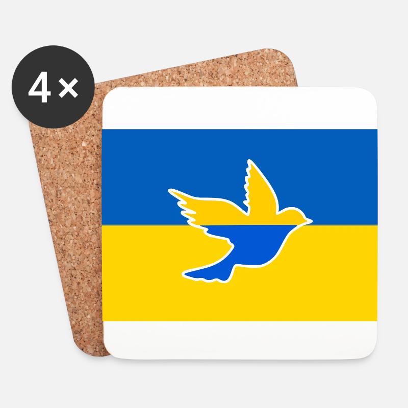 Ukraine friedenstaube - Untersetzer (4er-Set) - Weiß