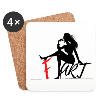 F. Art - Cooler Print - Untersetzer (4er-Set) - Weiß - Vorne
