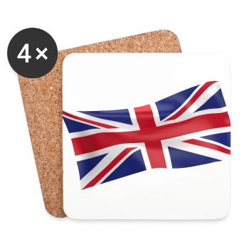 Union Jack Großbritannien UK Fahne Flagge - Untersetzer (4er-Set) - Weiß - Vorne