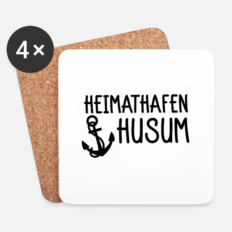 Heimathafen Husum - Untersetzer (4er-Set) - Weiß