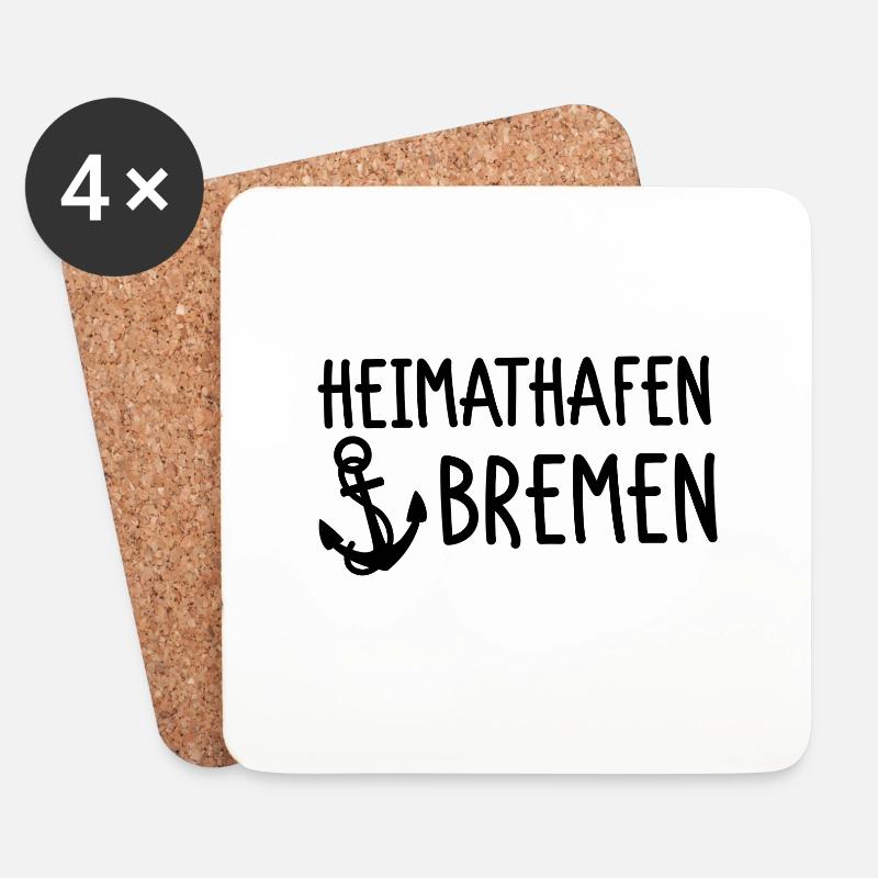 Heimathafen Bremen - Untersetzer (4er-Set) - Weiß