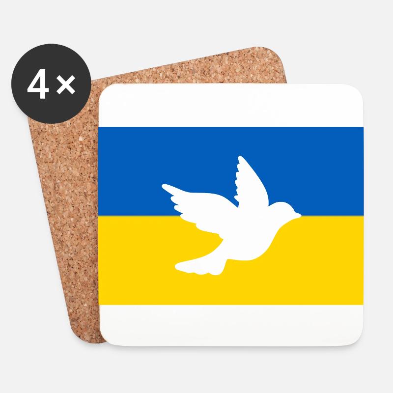 Ukraine - Untersetzer (4er-Set) - Weiß