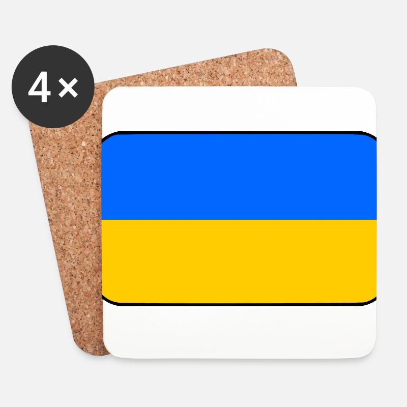 Ukraine - Untersetzer (4er-Set) - Weiß