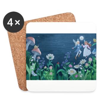 Danse des elfes - Dessous de verre (lot de 4) - blanc - Devant