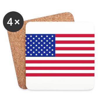 usa flag - Coasters (set of 4) - white - Front