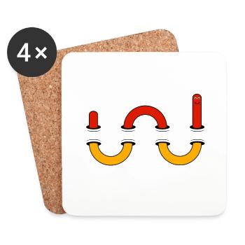 Snake worm - Coasters (set of 4) - white - Front