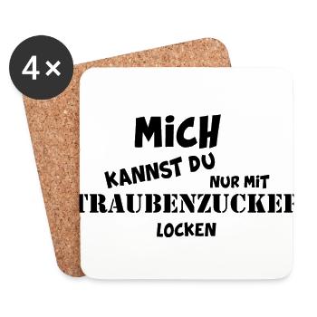 Diabetes Traubenzucker Geschenk Zucker - Untersetzer (4er-Set) - Weiß - Vorne