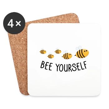 Bee yourself - Untersetzer (4er-Set) - Weiß - Vorne