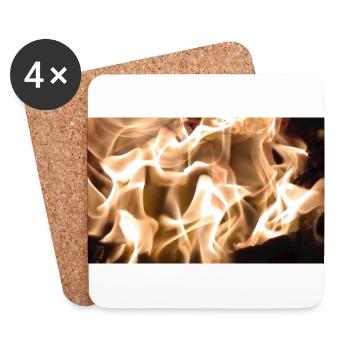 Feu - Dessous de verre (lot de 4) - blanc - Devant
