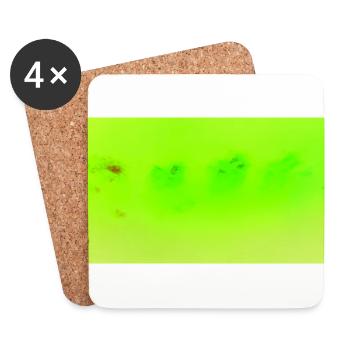 Vert fluo 15 - Dessous de verre (lot de 4) - blanc - Devant