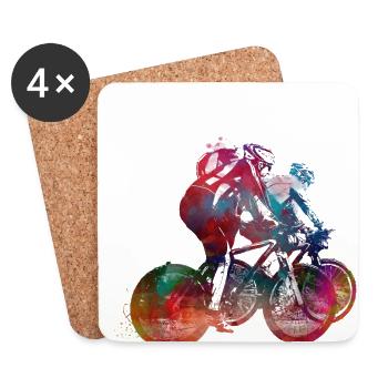Cycling Bike sport art #cycling #sport - Coasters (set of 4) - white - Front