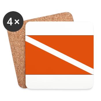 Taucherflagge AI - Untersetzer (4er-Set) - Weiß - Vorne