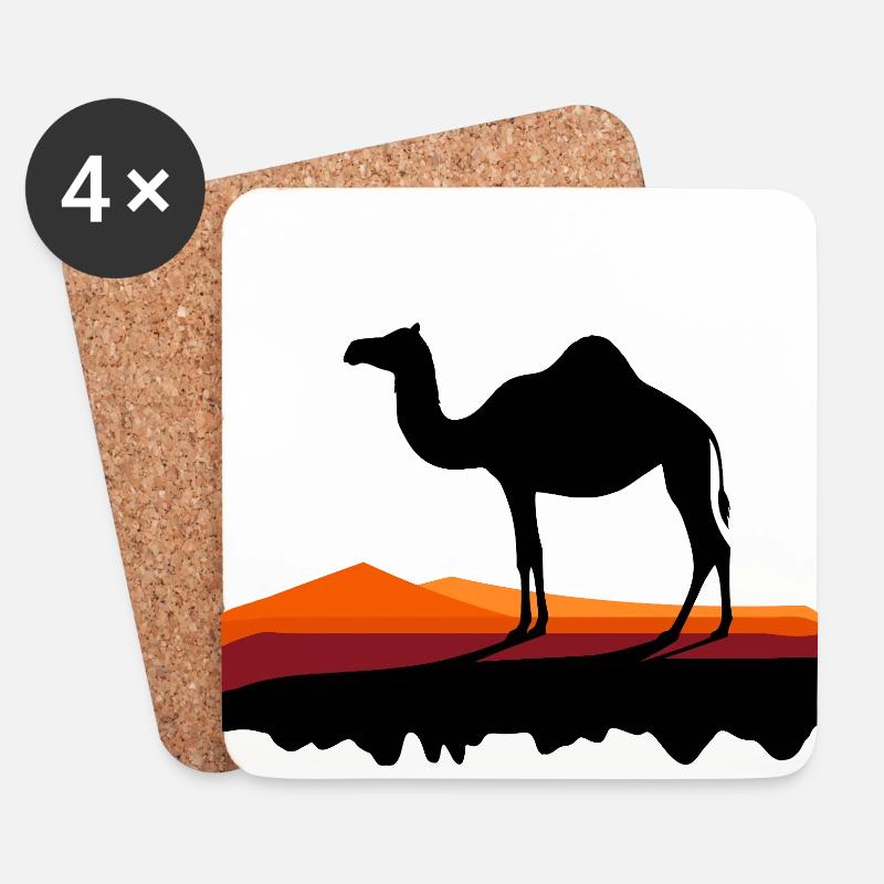 Dromedary in the evening light - Coasters (set of 4) - white