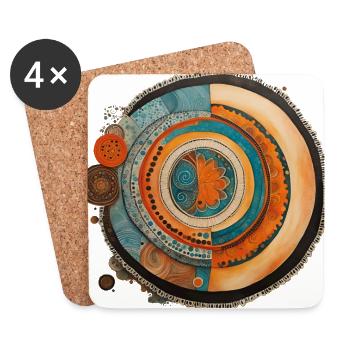 boho circle - Coasters (set of 4) - white - Front