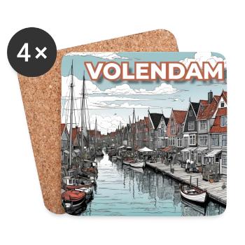 Volendam Design des Pays-Bas - Dessous de verre (lot de 4) - blanc - Devant