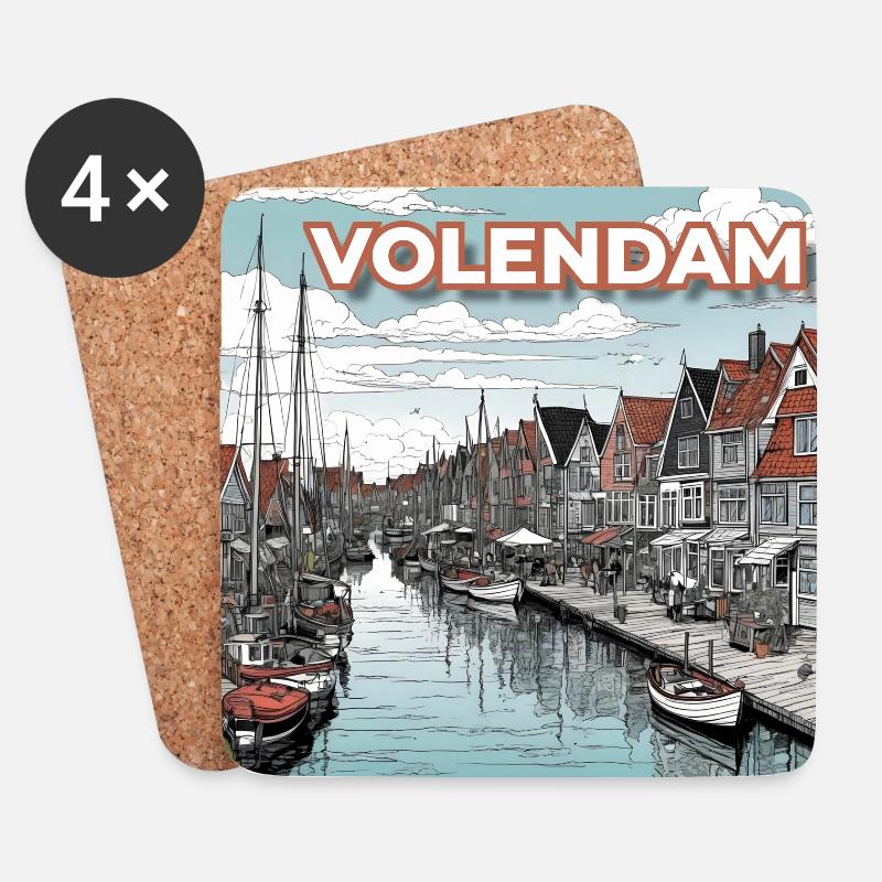 Volendam Design aus Holland - Untersetzer (4er-Set) - Weiß