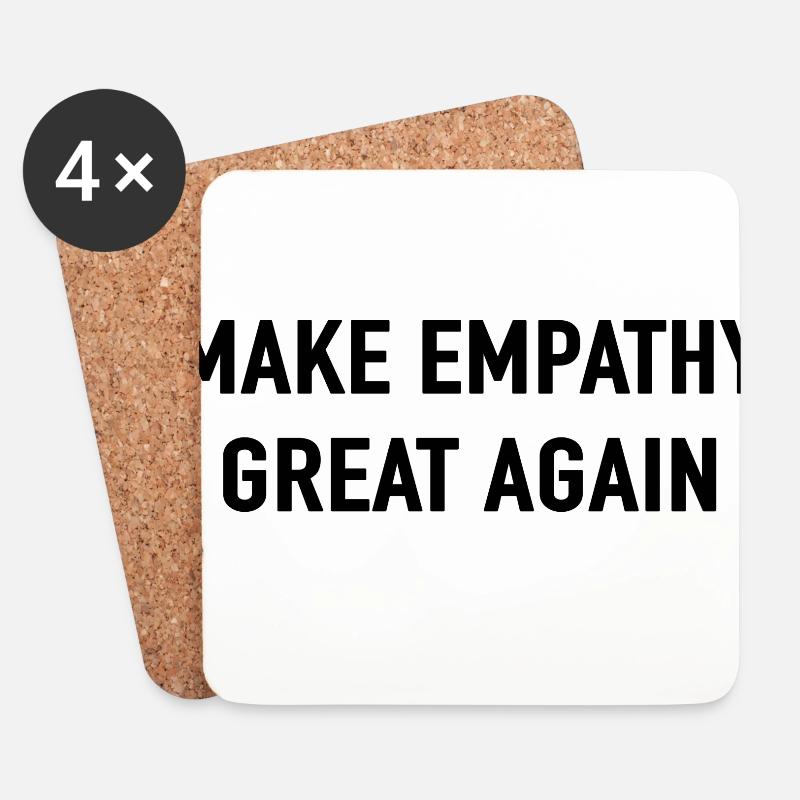 MAKE EMPATHY GREAT AGAIN Love Peace Motto - Untersetzer (4er-Set) - Weiß