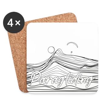 Paragling Lineart Gleitschirn - Dessous de verre (lot de 4) - blanc - Devant