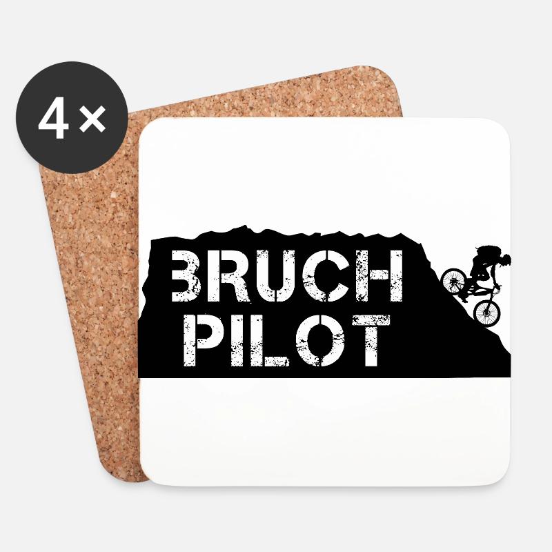 Bruchpilot! - Untersetzer (4er-Set) - Weiß