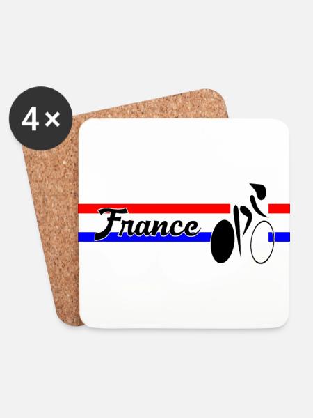 Fahrrad Design Frankreich - Untersetzer (4er-Set) - Weiß