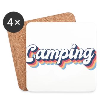 Camping Retro 70s Style - Coasters (set of 4) - white - Front