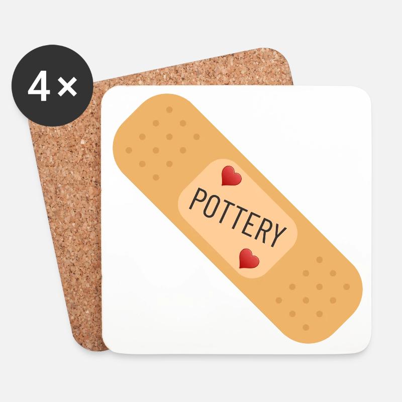 Töpfern Töpferei - Untersetzer (4er-Set) - Weiß