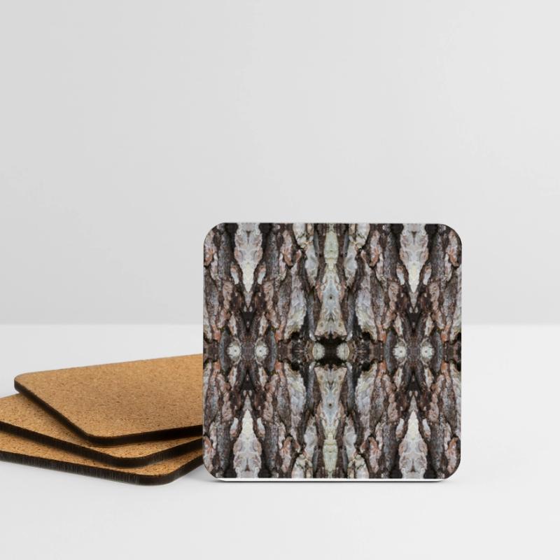 Decorative pattern based on tree bark Coasters (set of 4)
