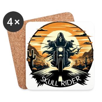 SKULL RIDER: DESERT ADVENTURE UNDER SUNSET - Coasters (set of 4) - white - Front