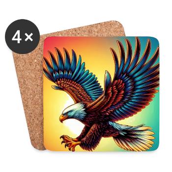 Adler - Untersetzer (4er-Set) - Weiß - Vorne