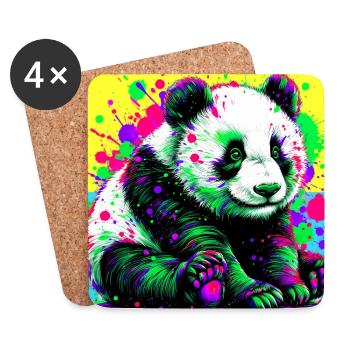 Panda - Untersetzer (4er-Set) - Weiß - Vorne
