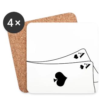 Pocket Aces - Untersetzer (4er-Set) - Weiß - Vorne