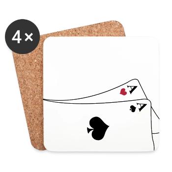 Pocket Aces - Untersetzer (4er-Set) - Weiß - Vorne