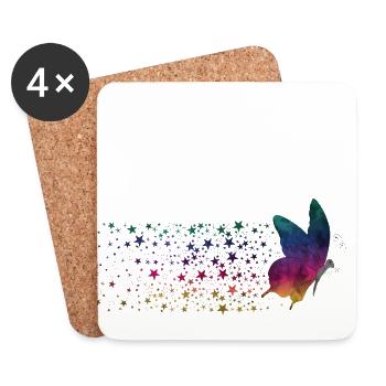 Butterfly - Rainbow Stardust - Dessous de verre (lot de 4) - blanc - Devant