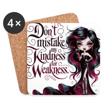 Don't be fooled – Gothic Diva with Wine - Coasters (set of 4) - white - Front