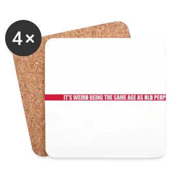 being old people age - Coasters (set of 4) - white - Front