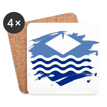 Isle of Wight Flag Paint Splatter Design - Coasters (set of 4) - white - Front
