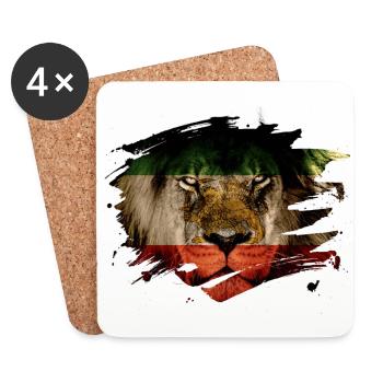 Persia Flag & African Lion Picture - Coasters (set of 4) - white - Front