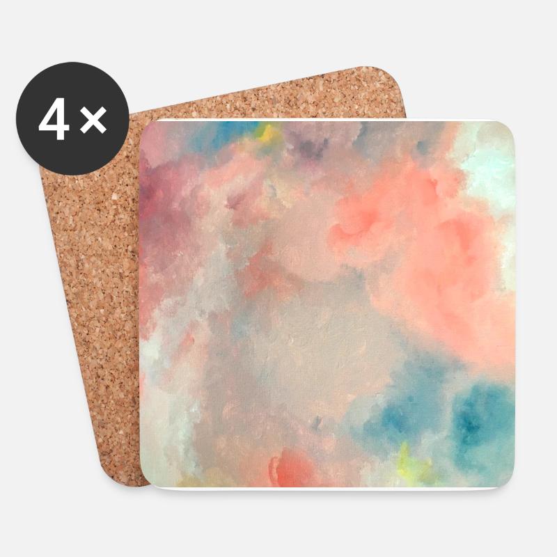 Zuckerwatte Wolken - Untersetzer (4er-Set) - Weiß