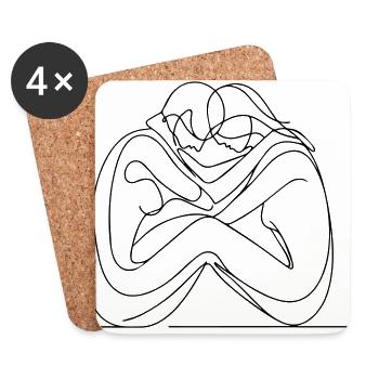 Eternal Embrace Lines - Coasters (set of 4) - white - Front