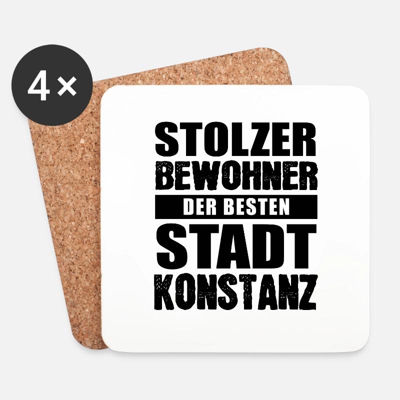 Stolzer Bewohner der besten Stadt Konstanz - Untersetzer (4er-Set) - Weiß