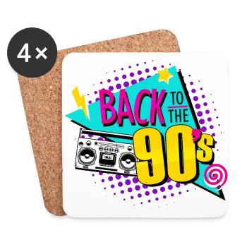 Back to the 90 es Ghettoblaster - Untersetzer (4er-Set) - Weiß - Vorne