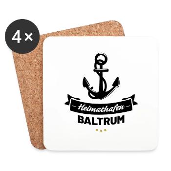 Heimathafen Baltrum - Untersetzer (4er-Set) - Weiß - Vorne
