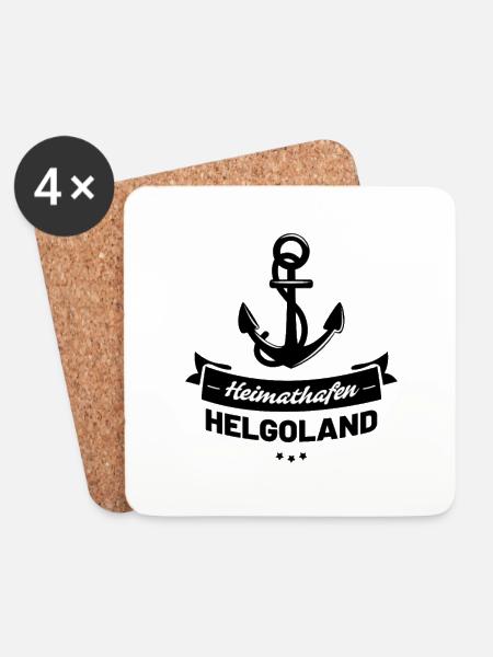 Heimathafen Helgoland - Untersetzer (4er-Set) - Weiß
